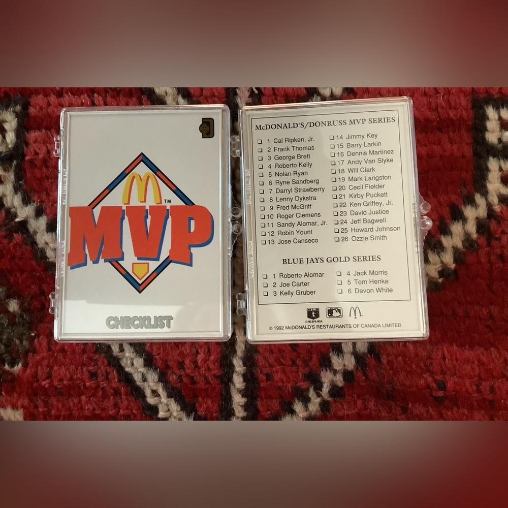 1992 DONRUSS McDonalds MVP Baseball Card Full Set + 6-Card BLUE JAYS MVP…